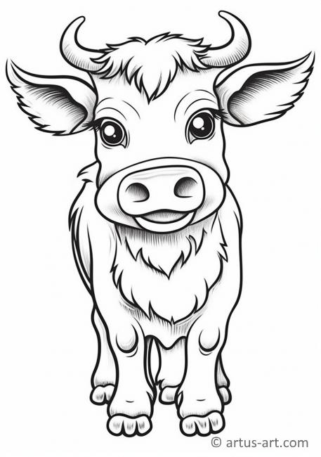 Çocuklar için Sığır Boyama Sayfası